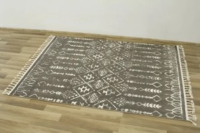 Koberec Karof 2619A tmavo sivý / bielý