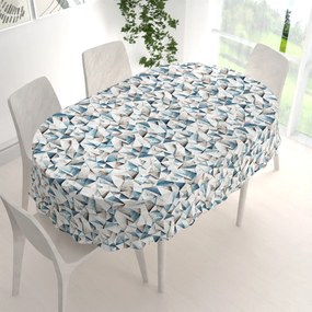 Biante Dekoračný oválny obrus Porto PRT-007 Modro-hnedé kryštály 100x140 cm