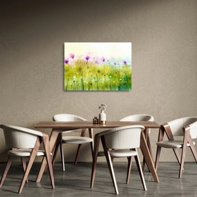 Sklenený obraz - Lúčne kvety (70x50 cm)