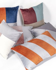 Patchwork obdĺžnikový vankúš sivý medený