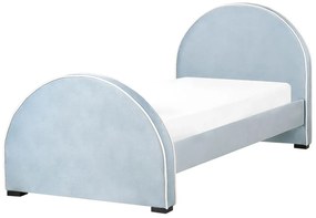 Zamatová posteľ 90 x 200 cm modrá NOZAY Beliani
