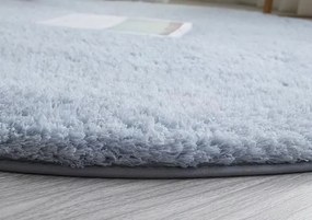 Protišmykový koberec ALPACA strieborný kruh