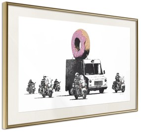 Artgeist Plagát - Donut Police [Poster] Veľkosť: 30x20, Verzia: Zlatý rám s passe-partout