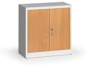 Alfa 3 Zvárané skrine s lamino dverami, 800 x 800 x 400 mm, RAL 7035/buk