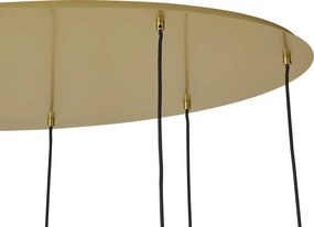 Hotelová elegantná závesná lampa mosadzná s modrým a zeleným sklom 8-svetiel - Qara