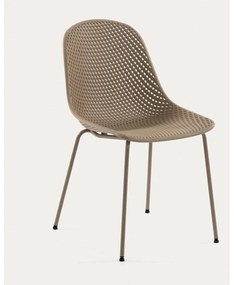 Svetlohnedá kovová záhradná stolička Quinby – Kave Home