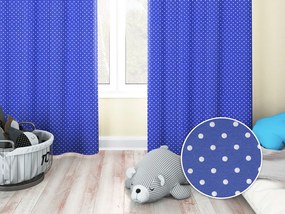 Biante Detský dekoračný záves Leona LN-022 Biele bodky na sýto modrom 130x220 cm
