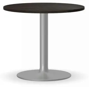Konferenčný stolík ZEUS II, priemer 600 mm, sivá podnož, doska wenge
