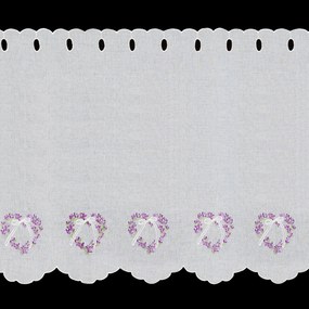 KRÁTKA ZÁCLONA NA PÚTKACH LAVENDER 145X70 CM KVETY