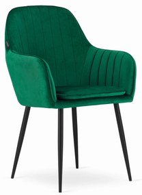 Zelená zamatová stolička LUGO