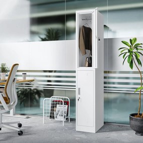 Šatníková skriňa pre zamestnancov biela IGOR 1 Plus 316,5 x 1850 x 450 mm