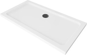 Sprchová vanička MEXEN FLAT s čiernym sifónom 120 x 70 cm biela