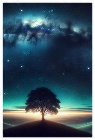 Obraz osamelý strom života v noci