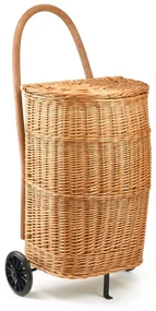 Kôš na drevo prútený na kolieskach Farmer I.š. 41 x hl. 29 x výška koše 67 / výška s rukojeti 92(cm)