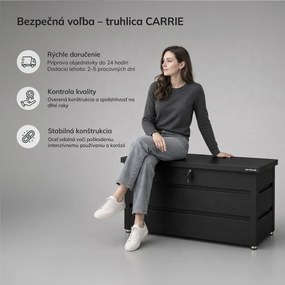Veľký záhradný a balkónový box čierny: CARRIE 1190 x 520 x 587 mm