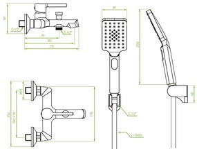 Laveo Alita, vaňová batéria s ručnou sprchovou súpravou, čierna matná, LAV-BVA_711D