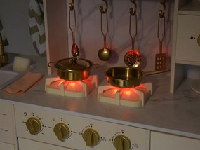 Veľká drevená kuchynská zostava v glamour štýle so zlatými doplnkami ZA5270