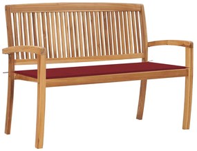 vidaXL Stohovateľná záhradná lavička s podložkou 128,5 cm tíkový masív