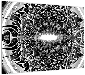Obraz čiernobielych ornamentov (70x50 cm)