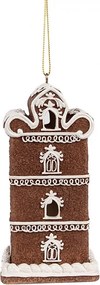 Závesná svietiaca ozdoba perníková chalúpka Gingerbread House - 7*6*12/24 cm