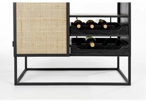 Čierna ratanová vinotéka na 8 fliaš, 80x100 cm Guuji - White Label