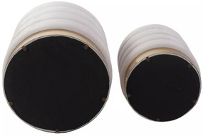 Sada 2 ks taburetů Britta Velvet s úložným prostorem světle béžová/zlatá