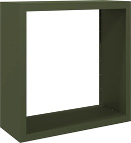 vidaXL Regál na krbové drevo, zelený 100x40x100 cm, oceľ
