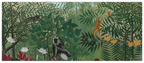 Obraz - Henri Rousseau, Tropical Forest with Monkeys, reprodukcia (120x50 cm)