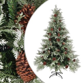 Vianočný stromček a borovicové šišky zelený 150 cm PVC a PE 340534
