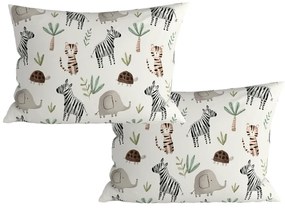 Sada 2 ks dekoračných obliečok na vankúš JUNGARI 40x60 cm, krémová