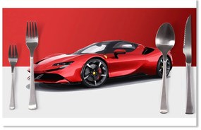 Sablio Prestieranie Ferrari na červeno-bielej: 40x30cm