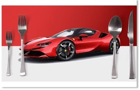Sablio Prestieranie Ferrari na červeno-bielej: 40x30cm