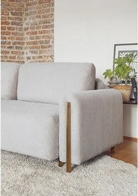 Sivá menčestrová rozkladacia/s úložným priestorom pohovka 244 cm Arcadova – ELTAP