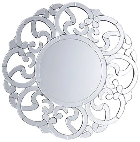 Nástenné zrkadlo ⌀ 70 cm strieborné MORNAIX Beliani