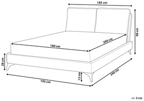 Zamatová posteľ 180 x 200 cm sivá MELLE Beliani