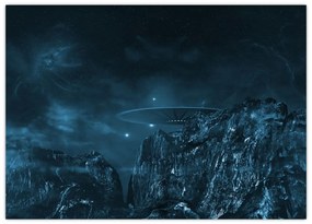 Sklenený obraz - Mimozemská misia (70x50 cm)