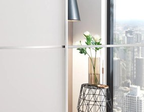 Šatníková skriňa so zrkadlom Baden, 179 cm, biela