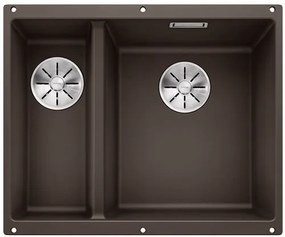 Blanco Subline 340/160-U, silgranitový drez pod pracovnú dosku 555x460x190 mm, drez vpravo, 1,5-komorový, tmavá hnedá, BLA-523567