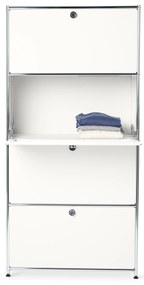 Kovová vysoká skrinka »CN3« so 4 výklopnými priehradkami, biela