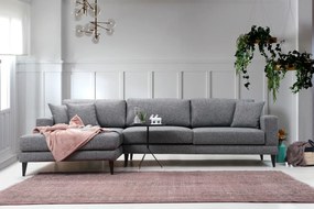 Rozkladacia rohová pohovka Nordic 303 x 90 cm, ľavá, tmavosivá