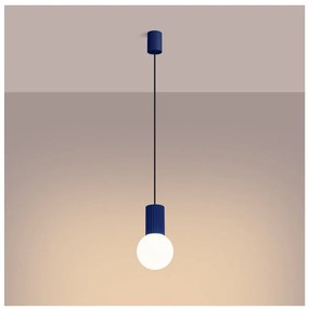 Tmavomodré závesné svietidlo so skleneným tienidlom ø 12 cm Orbital – Sollux