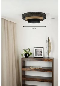 Brilagi - LED Stropné svietidlo DAKOTA LUNETA LED/12W/230V pr. 60 cm čierna/ratan