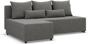 Rohová rozkladacia sedačka FERMO Lux tmavosivá