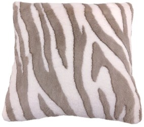 Bielo hnedý štvorcový vankúš Zebra - 45 * 45 * 15cm