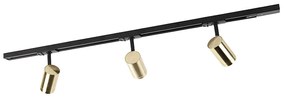Inteligentný koľajnicový systém čierny so zlatom 1-fázový 3-žiarovkový vrátane WiFi GU10 - Jeana