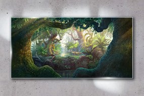 Skleneny obraz Fantasy lesné voľne žijúcich živočíchov