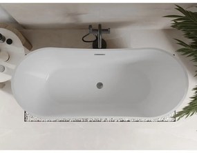 Mexen Celia, voľne stojaca vaňa 170 x 75 cm, biela-čierna, grafitový prepad, 52331707575-66