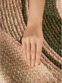 Obojstranný/ručne tkaný jutový okrúhly koberec v prírodnej farbe ø 150 cm Basil – Hanse Home