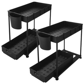 2-úrovňový stojan pod drez 2ks, rôzne farby, čierny