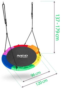 Neo-Sport Swingo XXL pestrofarebná hojdačka bocianie hniezdo 120 cm